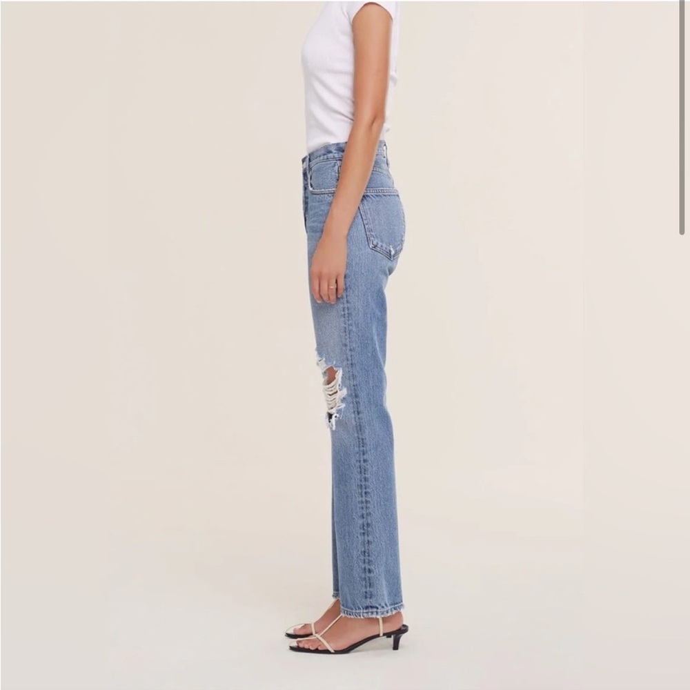 Agolde Lana Distressed Straight-Leg Jeans Backdrop Blue size 28 - Picture 2 of 16